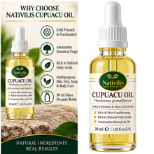 Load image into Gallery viewer, Nativilis Cupuaçu Oil – 100% Pure Theobroma Grandiflorum Seed Oil – Cold Pressed & Fractionated – 30 ml