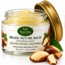 Load image into Gallery viewer, Nativilis Brazil Nut Oil Balm – 100% Pure Bertholletia Excelsa Seed Oil – Cold Pressed – 50 g