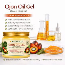 Load image into Gallery viewer, Nativilis Ojon Oil Gel - (Elaeis oleifera) NATURAL HAIR SKIN BOOSTER Rainforest Virgin Oil - revitalizes damaged follicles helps effective hair growth volumize and get tame frizz – Copaiba