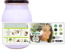Load image into Gallery viewer, Nativilis Organic Coconut Oil 1L (Cocos Nucifera) - Extra Virgin, Raw, Cold Pressed, Pro Derma, Moisturizer Skin Hair, Vegan, 100% Natural, Ethically Sourced, Copaiba Properties, 1000ml Glass Jar (1L)