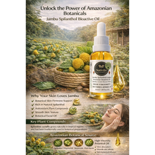 Load image into Gallery viewer, Nativilis Jambu Spilanthol Golden Amazonian Bioactive Oil - Spilanthes Acmella Oleracea Extract - High Viscosity - Better Skin Penetration 100% Natural Botox Alternative - Relax facial muscles reduce wrinkles antioxidant properties Copaiba - 30 ml