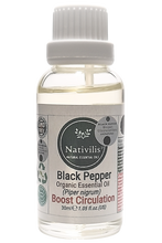 Load image into Gallery viewer, Nativilis Black Pepper Organic Essential Oil 30 ml (Piper nigrum) - Ease aching muscles boost the immune system improves circulation - Copaiba Properties
