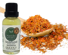 Load image into Gallery viewer, Nativilis Organic Sandalwood Essential Oil (Santalum album) Anti-ageing Soothes the skin Anti-tanning reduce the oxidative stress in the skin reverse sun ward off excess scalp sebum secretion Copaiba