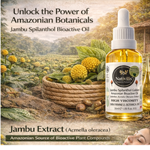 Load image into Gallery viewer, Nativilis Jambu Spilanthol Golden Amazonian Bioactive Oil - Spilanthes Acmella Oleracea Extract - High Viscosity - Better Skin Penetration 100% Natural Botox Alternative - Relax facial muscles reduce wrinkles antioxidant properties Copaiba - 30 ml