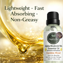 Load image into Gallery viewer, Nativilis Candeia Essential Oil Natural Alpha Bisabolol 95% (Eremanthus erythropappus) - Sesquiterpene – Vegan - Antibacterial Anti-inflammatory - Skin-Smoothing - Wound Healing Nociceptive Properties