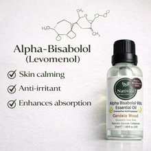 Load image into Gallery viewer, Nativilis Candeia Essential Oil Natural Alpha Bisabolol 95% (Eremanthus erythropappus) - Sesquiterpene – Vegan - Antibacterial Anti-inflammatory - Skin-Smoothing - Wound Healing Nociceptive Properties