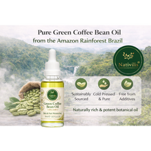 Load image into Gallery viewer, Nativilis Green Coffee Bean Oil for Face & Body – Coffea Arabica – Cold Pressed Cosmetic Oil – Lightweight, Fast Absorbing – Vegan