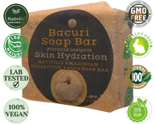 Load image into Gallery viewer, Nativilis Amazonian Collection 3-piece Soap Bar 300 grams - ANDIROBA BACURI BRAZIL NUT - Natural Vegan Emollient Face Skin Body Soap Moisturises & Cleanses No Chemicals Additives, Colours or Lauryl