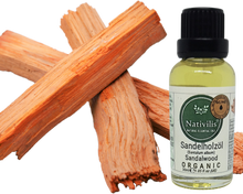 Load image into Gallery viewer, Nativilis Organic Sandalwood Essential Oil (Santalum album) Anti-ageing Soothes the skin Anti-tanning reduce the oxidative stress in the skin reverse sun ward off excess scalp sebum secretion Copaiba