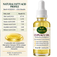 Load image into Gallery viewer, Nativilis Cupuaçu Oil – 100% Pure Theobroma Grandiflorum Seed Oil – Cold Pressed & Fractionated – 30 ml