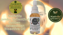 Load image into Gallery viewer, Nativilis Jambu Spilanthol Golden Amazonian Bioactive Oil - Spilanthes Acmella Oleracea Extract - High Viscosity - Better Skin Penetration 100% Natural Botox Alternative - Relax facial muscles reduce wrinkles antioxidant properties Copaiba - 30 ml