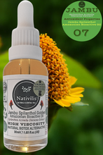 Load image into Gallery viewer, Nativilis Jambu Spilanthol Golden Amazonian Bioactive Oil - Spilanthes Acmella Oleracea Extract - High Viscosity - Better Skin Penetration 100% Natural Botox Alternative - Relax facial muscles reduce wrinkles antioxidant properties Copaiba - 30 ml