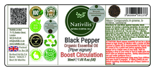 Load image into Gallery viewer, Nativilis Black Pepper Organic Essential Oil 30 ml (Piper nigrum) - Ease aching muscles boost the immune system improves circulation - Copaiba Properties