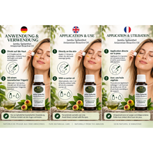 Load image into Gallery viewer, How to use Nativilis Jambu Spilanthol Oil directly or diluted with a cosmetic carrier oil