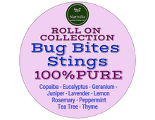Load image into Gallery viewer, Nativilis Natural Relief for bug bites stings mosquito nettle fleas - Organic Essential Oil Formula - Roll on ball Stainless Steel Ideal Capacity 30ml Daily Use Travel Easy to carry in your purse/bag