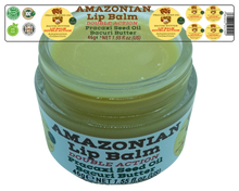 Load image into Gallery viewer, Nativilis AMAZONIAN LIP BALM DOUBLE ACTION FORMULA WITH PRACAXI SEED OIL (Pentaclethra macroloba) + BACURI BUTTER (Platonia insignis) Moisturises Dry Lips and Heals Chapped Lips - Toned Lips - Copaiba