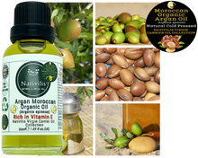 Load image into Gallery viewer, Nativilis Organic Argan Oil Moroccan (Argania spinosa) Hair, Face & Skin - Natural Cold Pressed Carrier Oil - Pure & Natural, Anti-Ageing, Antioxidant, Vegan, No GMO - Rich in Vitamin E – Copaiba