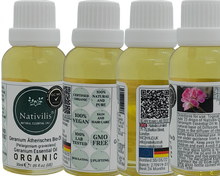 Load image into Gallery viewer, Nativilis Organic Geranium Essential Oil (Pelargonium graveolens) - 100% Natural - 30ml - (GC/MS Tested)