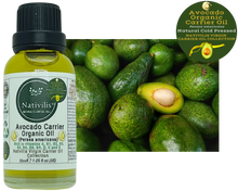 Load image into Gallery viewer, Nativilis Organic Avocado Carrier Oil (Persea americana) Hair, Face & Skin - Natural Cold Pressed - Rich in vitamins A, B1, B2, B3, B5, B6, B8, B9, D, E and K - Moisturizes Dry Skin – Copaiba