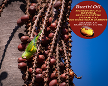 Load image into Gallery viewer, Nativilis Amazonian Buriti Oils (Mauritia flexuosa) Moriche – Aguaje – Richest source Beta-Carotene Vitamin A 20X More than Carrots – emollient rebuild moisturize re-hydrate skin cells - Copaiba