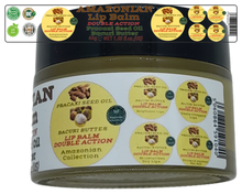 Load image into Gallery viewer, Nativilis AMAZONIAN LIP BALM DOUBLE ACTION FORMULA WITH PRACAXI SEED OIL (Pentaclethra macroloba) + BACURI BUTTER (Platonia insignis) Moisturises Dry Lips and Heals Chapped Lips - Toned Lips - Copaiba