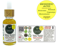Load image into Gallery viewer, Nativilis BEHENIC ACID enriched from 04 Amazonian Rainforest Bio Oil - PATAUA PRACAXI MURUMURU CUPUACU- boosts hydration levels, reducing frizz and curl volume, leaving hair shiny - Copaiba Media 1 of 17