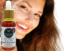 Load image into Gallery viewer, Nativilis Amazonian Buriti Oils (Mauritia flexuosa) Moriche – Aguaje – Richest source Beta-Carotene Vitamin A 20X More than Carrots – emollient rebuild moisturize re-hydrate skin cells - Copaiba