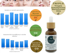 Load image into Gallery viewer, Nativilis TRIPLE Virgin Amazonian Rainforest Bio Oil - ANDIROBA - BACURI – PRACAXI - enriched 03 vegetable oils concentrated active efficacy treatment prevention cellulitis - Copaiba
