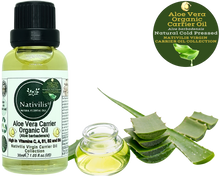 Load image into Gallery viewer, Nativilis Organic Aloe Vera Carrier Oil (Aloe barbadensis) True Aloe - Hair, Face & Skin Natural Cold Pressed – For Aromatherapy Massage – Soothes Moisturizes Skin – Hair Improving Growth - Copaiba