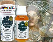 Load image into Gallery viewer, Nativilis Organic Cedarwood Essential Oil (Cedrus atlantica) - 100% Natural - 30ml - (GC/MS Tested)