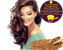 Load image into Gallery viewer, Nativilis Organic Flaxseed Carrier Oil (Linum usitatissimum) - linseed oil - Hair, Face & Skin - Natural Cold Pressed - High in Omega-3 - Improves Skin Smoothness – Moisturizes Dry Skin - Copaiba