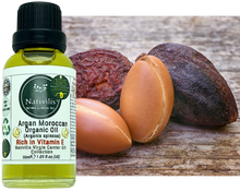 Load image into Gallery viewer, Nativilis Organic Argan Oil Moroccan (Argania spinosa) Hair, Face & Skin - Natural Cold Pressed Carrier Oil - Pure & Natural, Anti-Ageing, Antioxidant, Vegan, No GMO - Rich in Vitamin E – Copaiba