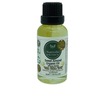 Load image into Gallery viewer, Nativilis Sweet Almond Carrier Oil (Prunus dulcis) King of Nuts- Hair, Face & Skin Natural Cold Pressed – Cleansing Moisturizer Face Chapped Lips Emollient Properties Healthy Scalp - Copaiba
