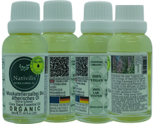 Load image into Gallery viewer, Nativilis Organic Clary Sage Essential Oil (Salvia sclarea) - 100% Natural - 30ml - (GC/MS Tested)