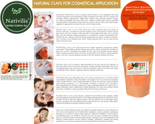 Load image into Gallery viewer, Nativilis Red Clay Kaolin Montmorillonite Powder - Natural Facial Hair Body Mask Mitigate redness removes dead skin cells blackheads cleanser for acne-prone, oily, and problem skin - Copaiba