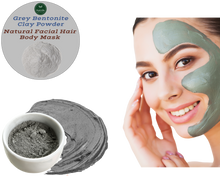 Load image into Gallery viewer, Nativilis Gray (Grey) Bentonite Clay Powder - Natural Facial Hair Body Mask Fine Soft Texture Removing Toxins from the Body Detoxifying Skin Hydrates the Hair and Scalp Copaiba