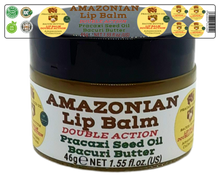 Load image into Gallery viewer, Nativilis AMAZONIAN LIP BALM DOUBLE ACTION FORMULA WITH PRACAXI SEED OIL (Pentaclethra macroloba) + BACURI BUTTER (Platonia insignis) Moisturises Dry Lips and Heals Chapped Lips - Toned Lips - Copaiba