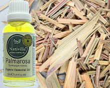 Load image into Gallery viewer, Nativilis Organic Palmarosa Essential Oil (Cymbopogon martinii)- 100% Natural - 30ml - (GC/MS Tested)
