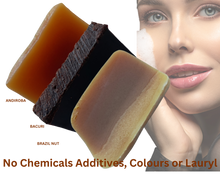 Load image into Gallery viewer, Nativilis Amazonian Collection 3-piece Soap Bar 300 grams - ANDIROBA BACURI BRAZIL NUT - Natural Vegan Emollient Face Skin Body Soap Moisturises & Cleanses No Chemicals Additives, Colours or Lauryl