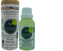 Load image into Gallery viewer, Nativilis Organic Clary Sage Essential Oil (Salvia sclarea) - 100% Natural - 30ml - (GC/MS Tested)