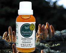 Load image into Gallery viewer, Nativilis Organic Cedarwood Essential Oil (Cedrus atlantica) - 100% Natural - 30ml - (GC/MS Tested)