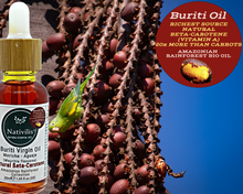 Load image into Gallery viewer, Nativilis Amazonian Buriti Oils (Mauritia flexuosa) Moriche – Aguaje – Richest source Beta-Carotene Vitamin A 20X More than Carrots – emollient rebuild moisturize re-hydrate skin cells - Copaiba