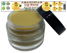 Load image into Gallery viewer, Nativilis AMAZONIAN LIP BALM DOUBLE ACTION FORMULA WITH PRACAXI SEED OIL (Pentaclethra macroloba) + BACURI BUTTER (Platonia insignis) Moisturises Dry Lips and Heals Chapped Lips - Toned Lips - Copaiba