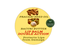 Load image into Gallery viewer, Nativilis AMAZONIAN LIP BALM DOUBLE ACTION FORMULA WITH PRACAXI SEED OIL (Pentaclethra macroloba) + BACURI BUTTER (Platonia insignis) Moisturises Dry Lips and Heals Chapped Lips - Toned Lips - Copaiba