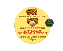 Load image into Gallery viewer, Nativilis AMAZONIAN LIP BALM DOUBLE ACTION FORMULA WITH PRACAXI SEED OIL (Pentaclethra macroloba) + BACURI BUTTER (Platonia insignis) Moisturises Dry Lips and Heals Chapped Lips - Toned Lips - Copaiba
