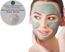 Load image into Gallery viewer, Nativilis Gray (Grey) Bentonite Clay Powder - Natural Facial Hair Body Mask Fine Soft Texture Removing Toxins from the Body Detoxifying Skin Hydrates the Hair and Scalp Copaiba
