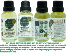 Load image into Gallery viewer, Nativilis Sweet Almond Carrier Oil (Prunus dulcis) King of Nuts- Hair, Face & Skin Natural Cold Pressed – Cleansing Moisturizer Face Chapped Lips Emollient Properties Healthy Scalp - Copaiba