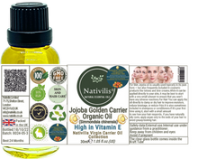 Load image into Gallery viewer, Nativilis Organic Jojoba Golden Carrier Oil (Simmondsia chinensis) Hair, Face & Skin Natural Cold Pressed - Humectant Ingredient - Non-comedogenic Acne-Prone Cleanser Moisturizer Antioxidant – Copaiba