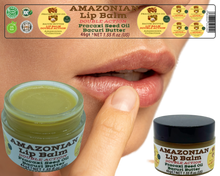Load image into Gallery viewer, Nativilis AMAZONIAN LIP BALM DOUBLE ACTION FORMULA WITH PRACAXI SEED OIL (Pentaclethra macroloba) + BACURI BUTTER (Platonia insignis) Moisturises Dry Lips and Heals Chapped Lips - Toned Lips - Copaiba