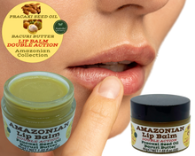 Load image into Gallery viewer, Nativilis AMAZONIAN LIP BALM DOUBLE ACTION FORMULA WITH PRACAXI SEED OIL (Pentaclethra macroloba) + BACURI BUTTER (Platonia insignis) Moisturises Dry Lips and Heals Chapped Lips - Toned Lips - Copaiba